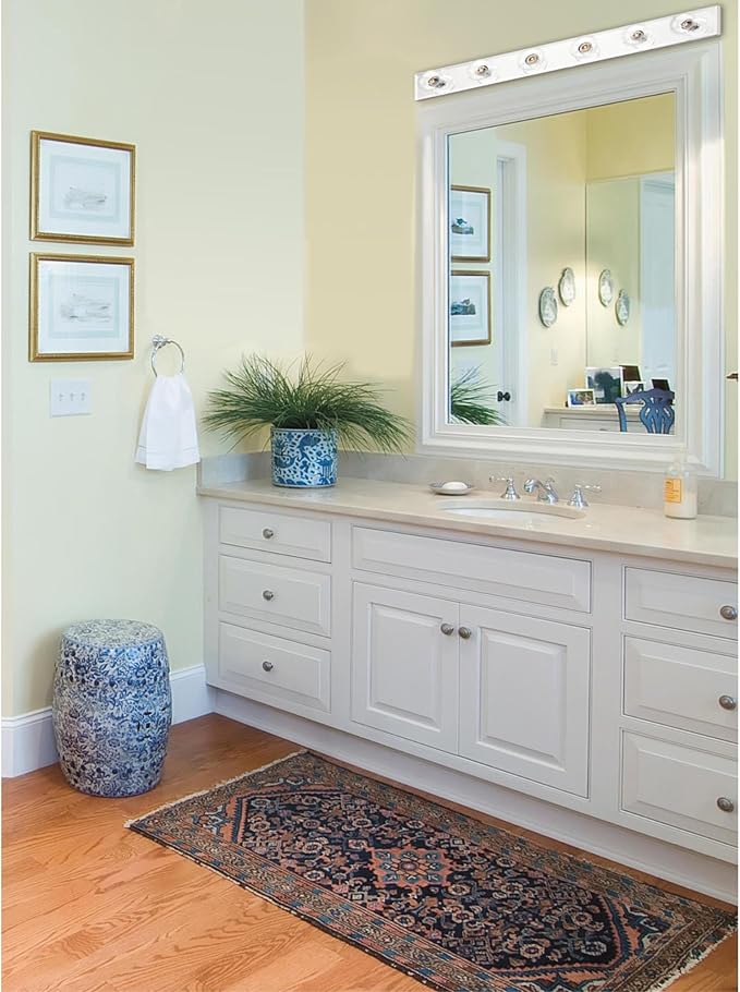 Westinghouse 6645000 6 Light Bathroom Light, Beveled Mirror