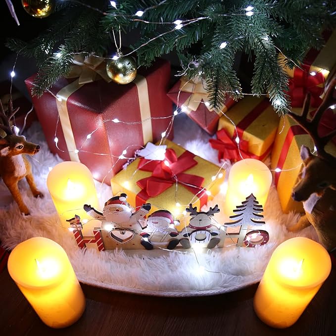 Joomer LED Fairy Lights Battery Operated, 2 Pack Each 16FT 50 LED Cuttable Starry Lights with Timer for Bedroom, Parties, Wedding Christmas Indoor Decor (White)