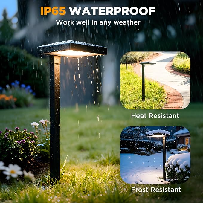 LUTEC 2 Pack Low Voltage Pathway Lights, Aluminum 12V Landscape Lighting with Connectors，IP65 Waterproof Anti-Glare Wired LED Pathway Lights, 5W 500LM Warm White 3000K for Pathway, Yard, Garden