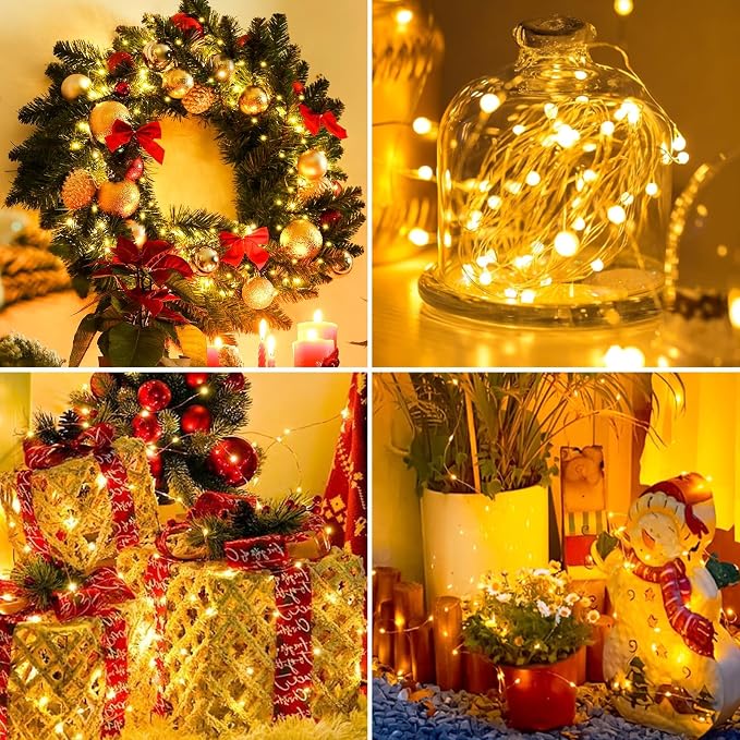 10 Pack Fairy Lights Battery Operated - 7ft 20 Led Twinkle Lights 3 Modes, Bulk Mini String Lights Waterproof for Mason Jars Vases Crafts Party Wedding Decoration Christmas -Warm White