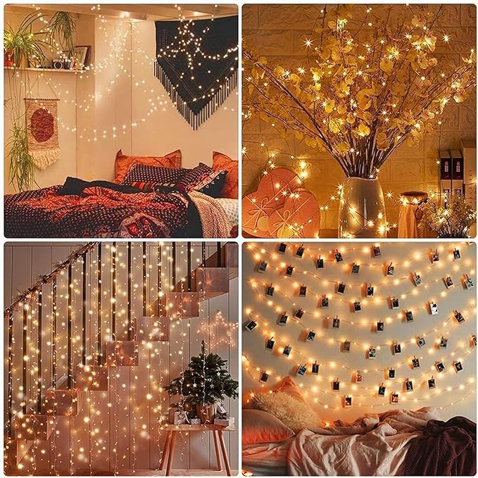6 Pack Fairy Lights Battery Operated with Timer Silver Wire Mini 13FT 40LED Waterproof Cuttable Twinkle Christmas String Lights for Home Bedroom Wedding DIY Centerpiece Birthday (Warm White)