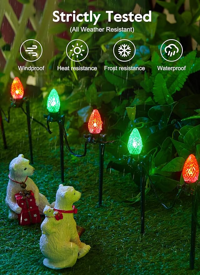 Brightown Smart C9 LED Christmas Lights Outdoor House, 66Ft 100 LED RGB Christmas Pathway Lights with 58 Preset Modes, App or Remote Control, Music Sync, Memory and Timer Function for Indoor/Outside