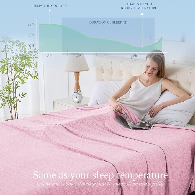 Cooling Blanket Twin Size, 60"x80" Cooling Blankets for Hot Sleepers, Cold Blanket Thin Lightweight Breathable Soft for Couch Bed, Lightweight Blanket Keep Cool for Night Sweats