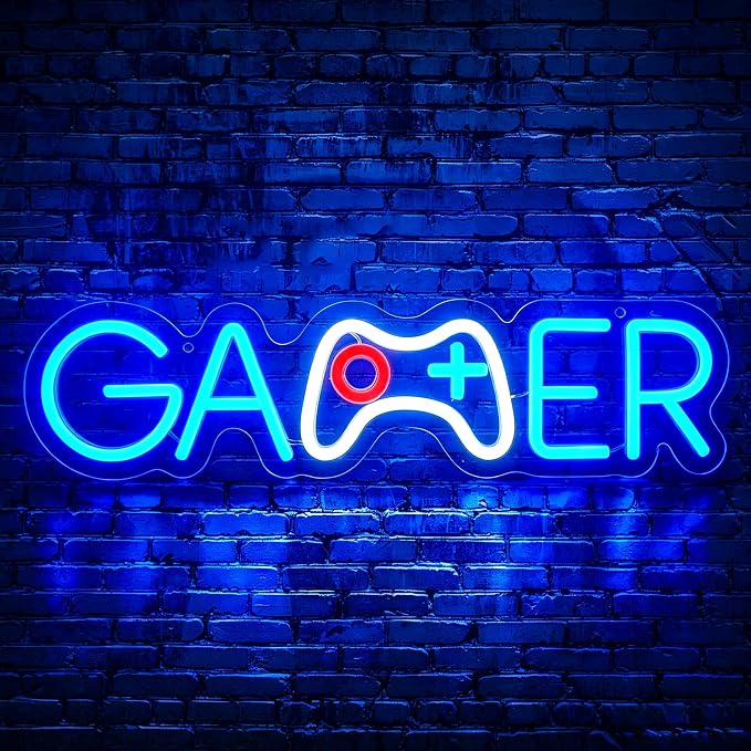 Gamer Neon Lights Signs Neon Sign Led Sign Light for Wall Decor | Gamer Neon Sign for Room Decor,Man Cave Decoration,Dormroom,Game Room Wall Decor,Gift,5V USB Powered