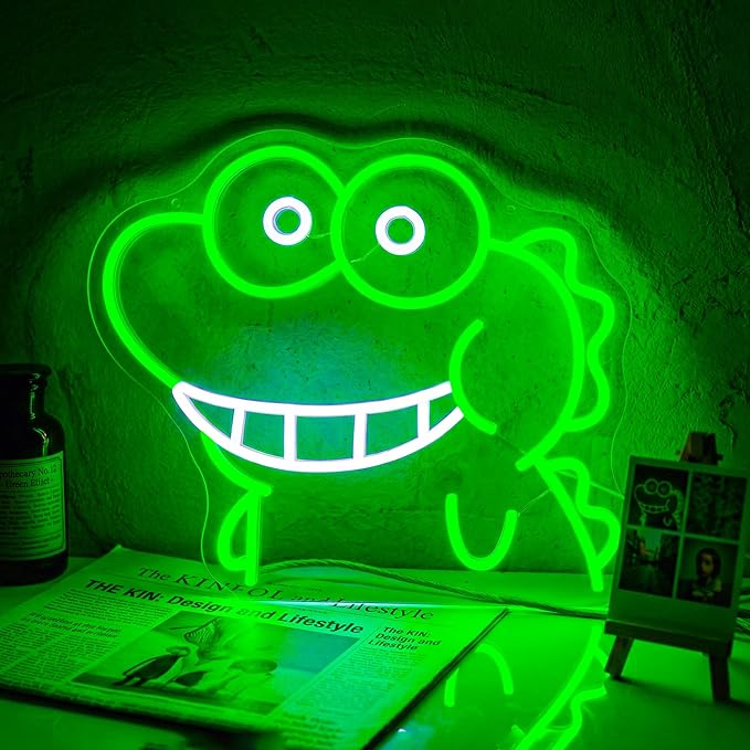 Neon Sign, Dinosaur Neon Signs for Wall Decor LED Signs Neon Light | Dinosaur Neon Sign for Bedroom, Kids Room, Gaming Room, Man Cave, Party, Bar, Home Decor, Boys Gift, Dimmable, USB Powered