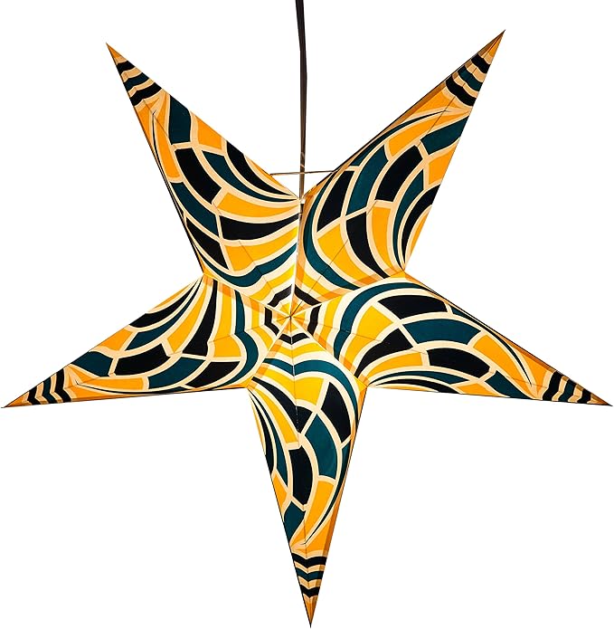 Geometric Paper Star Lantern with 12 Foot Power Cord Included