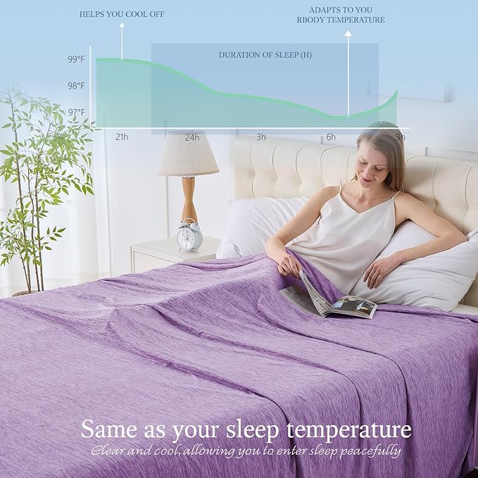 Cooling Blanket Twin Size, 60"x80" Cooling Blankets for Hot Sleepers, Cold Blanket Thin Lightweight Breathable Soft for Couch Bed, Lightweight Blanket Keep Cool for Night Sweats