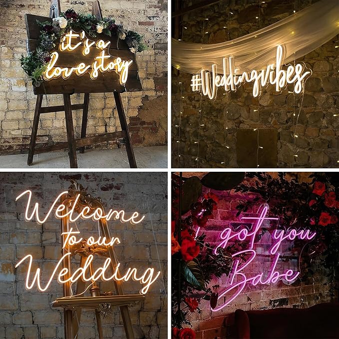 Custom LED Neon Signs for Wedding, Business, Logo, Shop, Beauty, Salon | 100% Personalized, Even Lighting, Adjustable Brightness, Premium Materials, Easy Installation, Safe Low-Voltage Lighting
