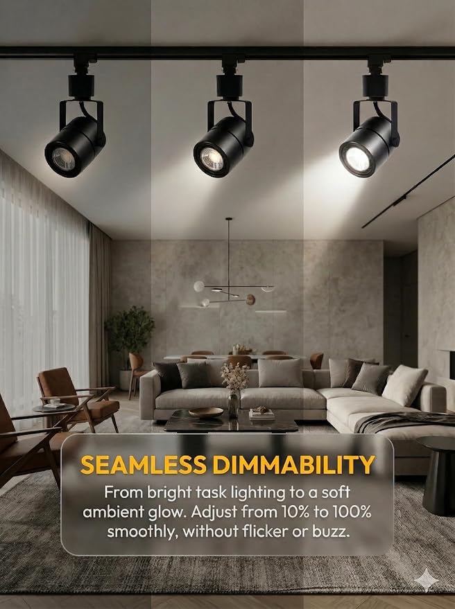 Track Lighting Heads, 10W 4000K Cool White Dimmable Bright LED Track Lighting Fixtures for Accent Retail Kitchen Artwork,120V Linear Track Light H Type-CRI90+ 24° White - 16 Pack (Black)