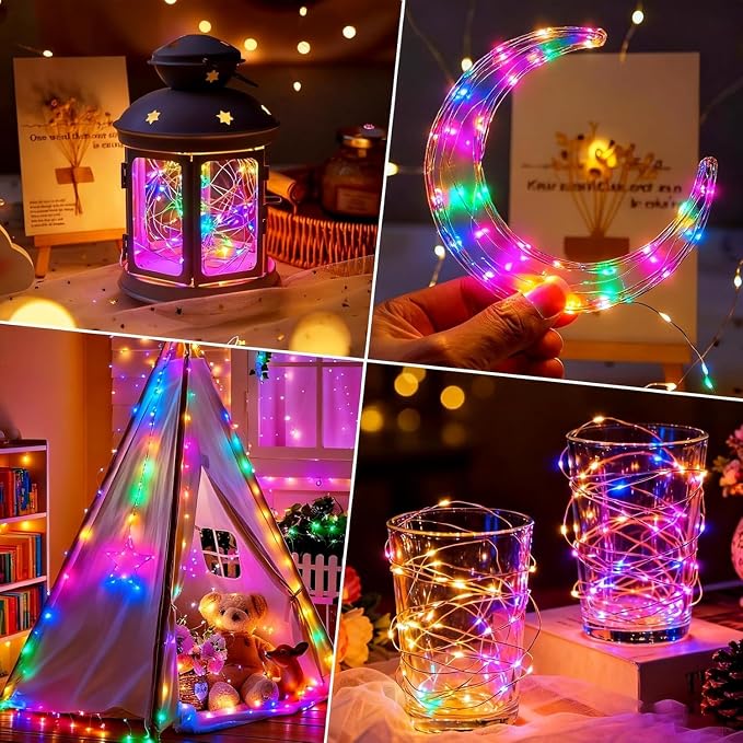 YJFWAL 12 Pack 10ft 30LED Starry String Lights with 8 Modes Timer Function Waterproof Fairy Lights Battery Operated(AAA Batteries Included) for DIY, Wedding, Party, Patio, Garden Decor (Multi Color)