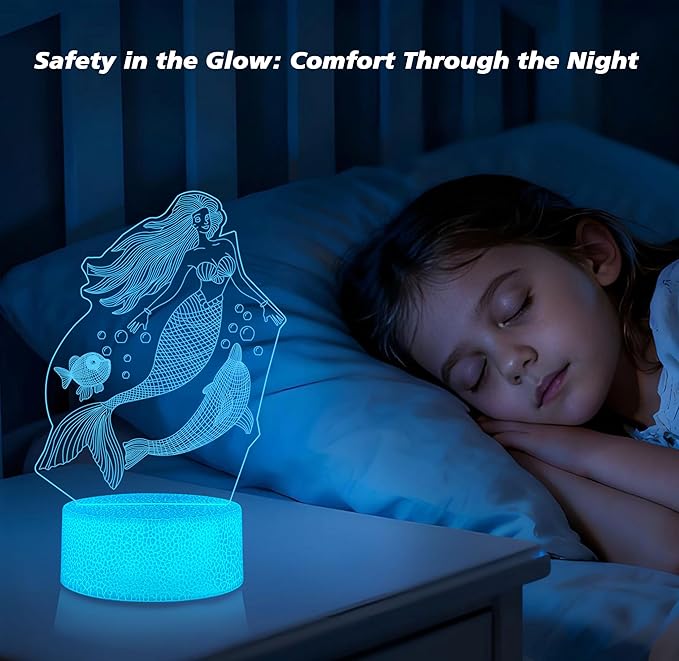 Princess 3D Night Light with Remote - 3 in 1 Interchangeable Acrylic Panels, 16 RGB Colors 4 Modes, USB/Battery(Not Included), Christmas Gift for Girls, Princess Bedroom Decor