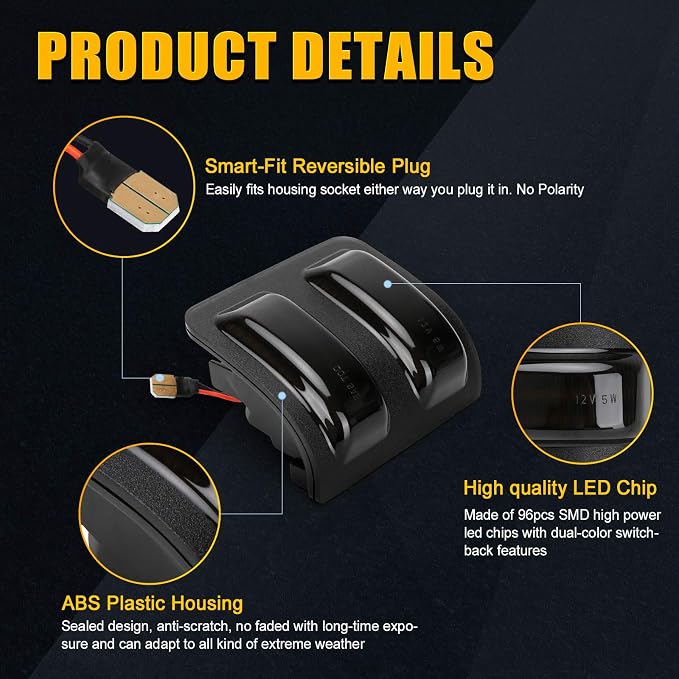 SUPAREE LED Sequential Switchback Side Mirror Marker Running Light | Turn Signal Light Fit for 2008-2016 F250 F350 F450 F550 Super Duty Running Light and Turn Signal Aftermarket Replacement
