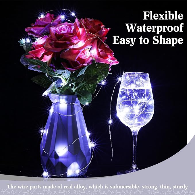 150 Pack LED Fairy Lights Colored Battery Operated String 3 Speed Modes 7 ft 20 LED Starry Wedding Decoration Waterproof Wire Twinkle Light for DIY Jar Bedroom Party Supplies (Cool White)