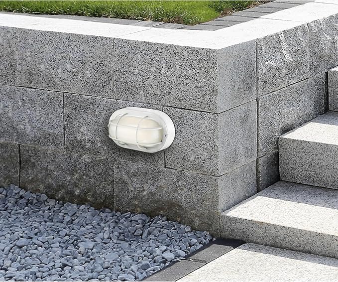 Westinghouse 6113600 Traditional One-Light Dimmable LED Outdoor Wall Light, Textured White Finish, White Glass