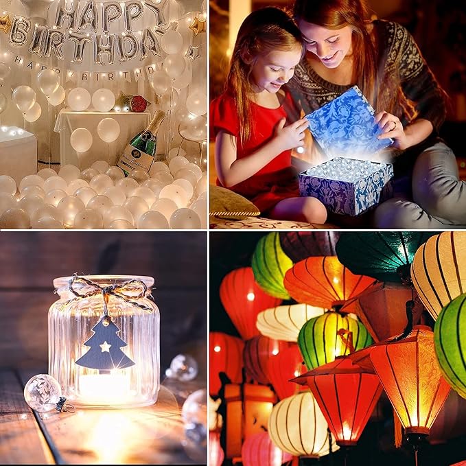 Aogist 100pcs Red Balloon Lights,Long Standby Time Waterproof Mini Light,Battery Powered,Round LED Ball Lamp for Latex Balloon Paper Lantern Birthday Christmas Halloween Party Decorative