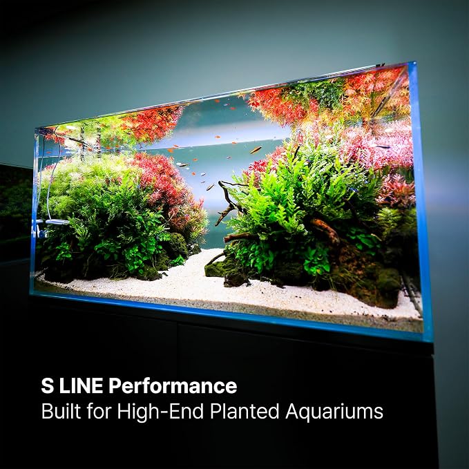 TWINSTAR S Line 600S WRGB LED Aquarium Light, Fits 24-28 Inch Tanks | Bluetooth controller included. WRGB 400-780 nm spectrum for planted tanks, 24-hour timer, 0-100% dimming, sunrise/sunset.