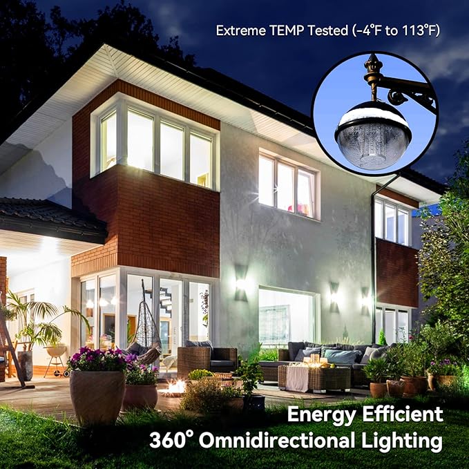 FanNicoo 2 Pack 500W Equivalent LED Corn Light Bulb 5500 Lumen 6500K 60W Large Area Cool Daylight White E26/E27 Medium Base for Outdoor Indoor Garage Warehouse Factory Workshop Street Backyard