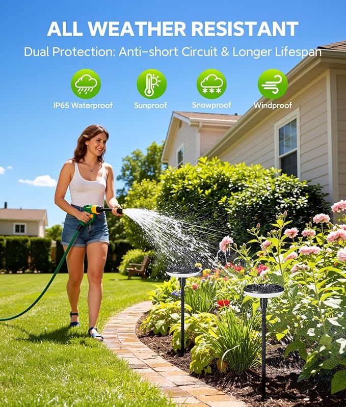LETMY Solar Pathway Lights Outdoor, 12 Pack Durable Metal Solar Path Lights, Auto On/Off Garden Lights Solar Powered, IP65 Waterproof Solar Lights Outdoor for Landscape, Path, Garden, Patio, Driveway