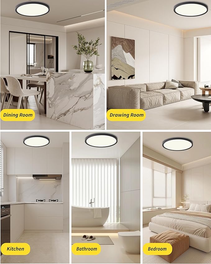 4pack 9 Inch Flush Mount Ceiling Light, 18w Led Ceiling Light, 3000k/4000k/6000k Selectable 1860lm Ceiling Light, Super Slim Led Light Fixture For Bedroom Kitchen Living Dining Room Office
