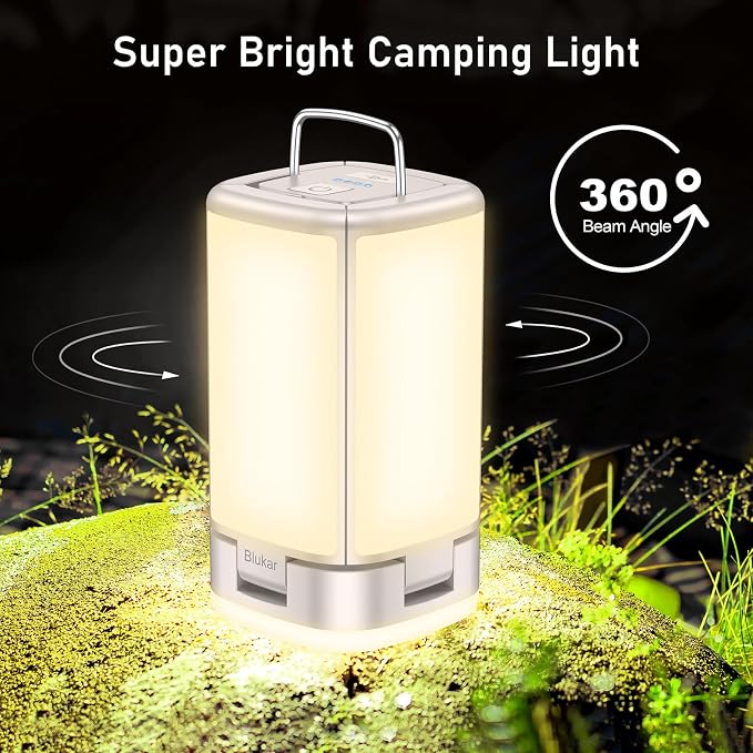Blukar 116 LED Camping Lantern Rechargeable, Super Bright Camping Lights | 7 Lighting Modes, Innovative Foldable & Expandable Design, Long-Lasting Portable Tent Lamp for Power Out, Emergency,Hurricane