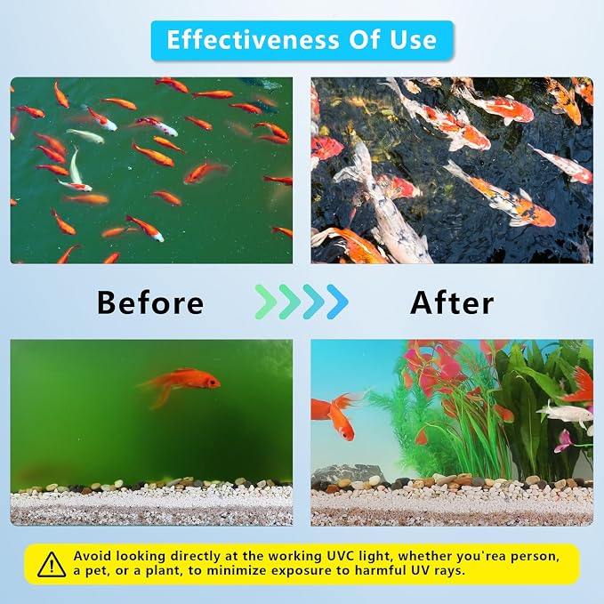 100W Aquarium UV Light for 1000-10000 Gallon, Pond UV Light with 17FT Cord | UV Pond Water Clarifier for Koi Pond, Swimming Pool, Spa, Large Fish Tank, Cold Plunge UV Light for Pond Algae Control