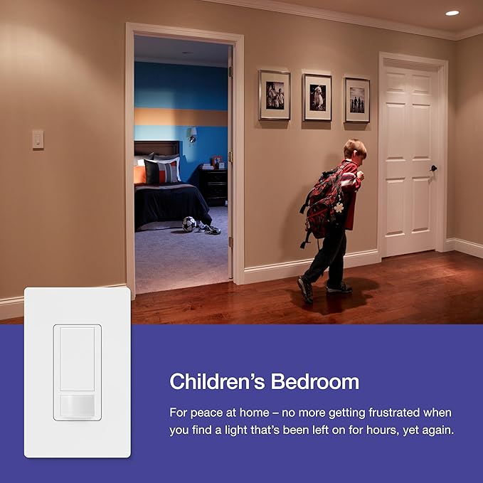 Lutron Maestro Motion Sensor Light Switch Indoor for Bathroom, Garage, Laundry Room, Any Bulbs, Occupancy Vacancy Sensor, Single-Pole, MS-OPS2-IV, Ivory
