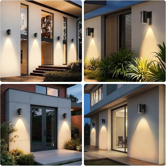 QQCherry LED Modern Outdoor Wall Light, Motion Sensor Outdoor Lights, Aluminum Outdoor Porch Sconce for House, Patio, Garage, Doorway & Entryway - Stylish Waterproof Exterior Lighting for Outside