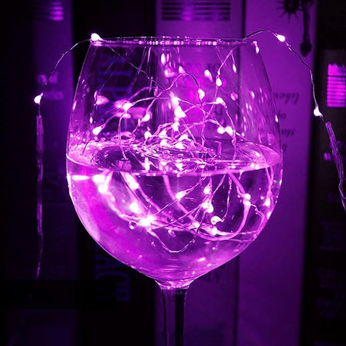 12 Pack Fairy Lights Battery Operated String Lights - 7ft 20 LED Waterproof Silver Wire Firefly Lights for DIY Wedding Décor Table Centerpieces Craft Mason Jars Party Decor(Pink)
