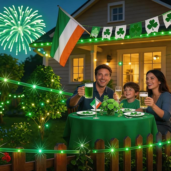99ft Green Rope Lights for Outside, 300 LED String Lights Outdoor Waterproof Plug in with Remote Control, 18 Colors Changing Party Lights for St. Patrick's Day, Pubs, Garden, Patio, Pool Décor
