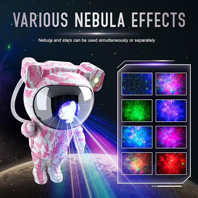 Star Projector Galaxy Night Light - Astronaut Space Projector with Remote & Timer Starry Nebula LED Lamp for Bedroom Kawaii Kids Room Decor for Birthday & Gifts