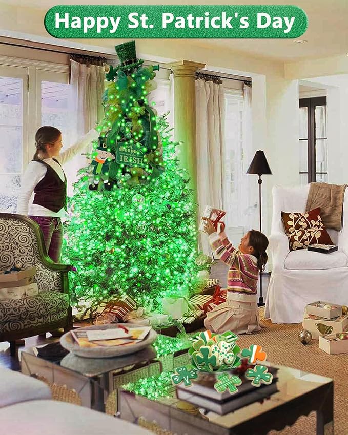 Brizled Smart Fairy Lights, 66FT 200 LED St. Patrick's Day Green String Lights WiFi Smart App & Voice Controlled, RGB Color Changing Mini Christmas Light Dimmable for Halloween Xmas Easter July 4th