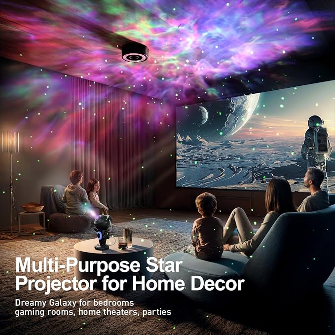 Galaxy Projector, Star Projector for Bedroom, Night Lights for Kids Room, White Noise, Bluetooth Speaker, Ceiling Projector, Room Decor, Gifts for Easter, Girls, Boys, Adults, Birthday