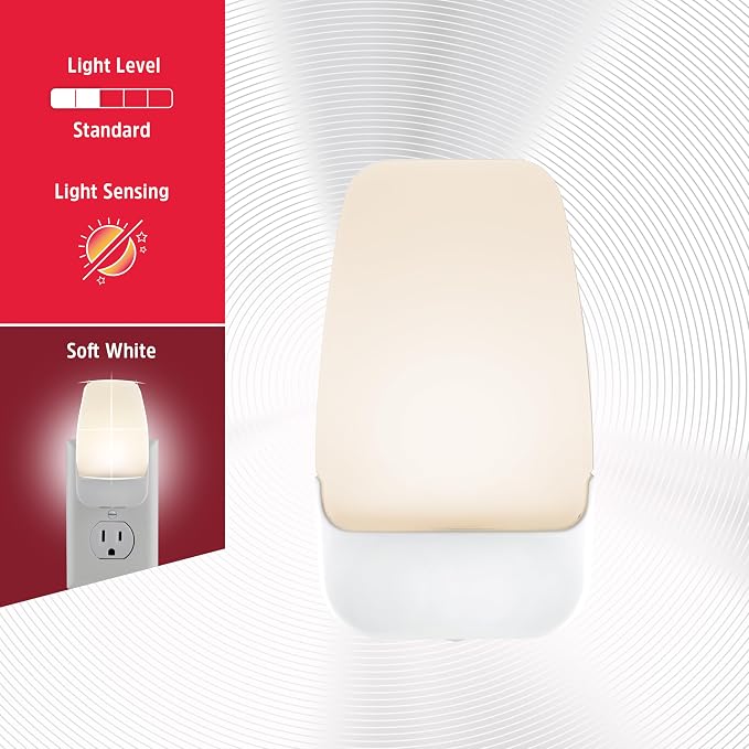 Energizer Night Light, Light Sensing, Nightlight for Bedroom, Bathroom, Nursery, Hallway, Kitchen, 3000K, White,81565 (Pack of 16)