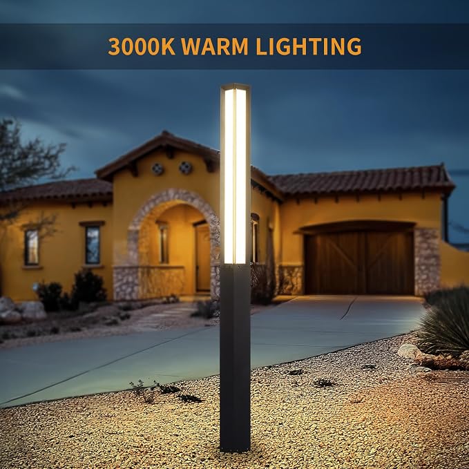 92" Landscape Path Lights IP65 Waterproof Pathway Lights Wired | Modern Outdoor LED Luxury Bollard Lighting, 3000K Bollard Light for Commercial Driveway Lawn Courtyard Walkway Patio