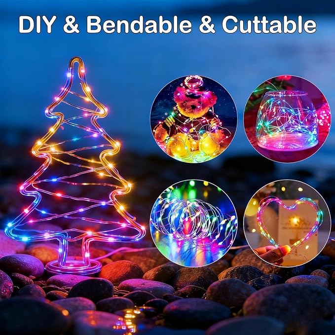 YJFWAL 12 Pack 10ft 30LED Starry String Lights with 8 Modes Timer Function Waterproof Fairy Lights Battery Operated(AAA Batteries Included) for DIY, Wedding, Party, Patio, Garden Decor (Multi Color)