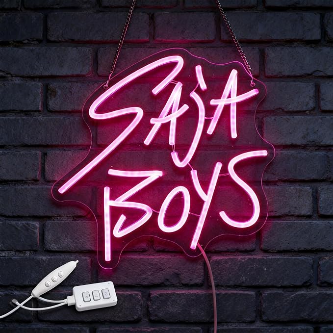 K-POP Neon Sign, Music Decor，Pink Neon Sign | 13"x13"IN,USB Powered, Wall Art, Aesthetic Room Decor, Bedroom & Gaming Setup