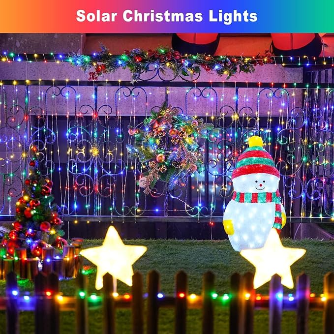 JMEXSUSS 66 ft 200 LED Multicolor Fairy Lights Plug in | Outdoor Waterproof Christmas Tree Lights 8 Modes Twinkle Lights for Bedroom Christmas Tree Decor