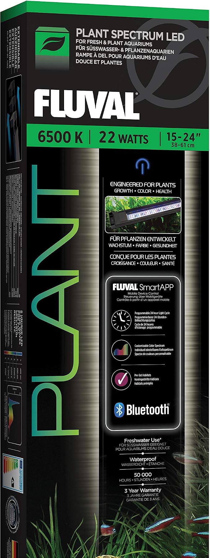 Fluval Plant 3.0 LED Planted Aquarium Lighting, 22 Watts, 15-24 Inches