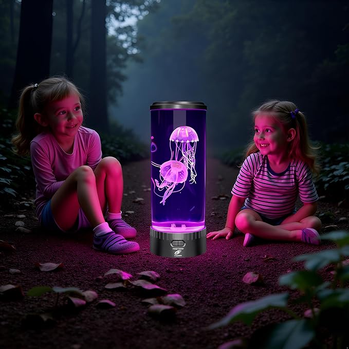 Lightahead Large Round LED Jellyfish Lamp – 18 LEDs with Vibrant Color-Changing Effects – The Ultimate Sensory Fake Aquarium for Decoration, Autism, ADHD, Stress & Anxiety Relief – Ideal Gift (Large)