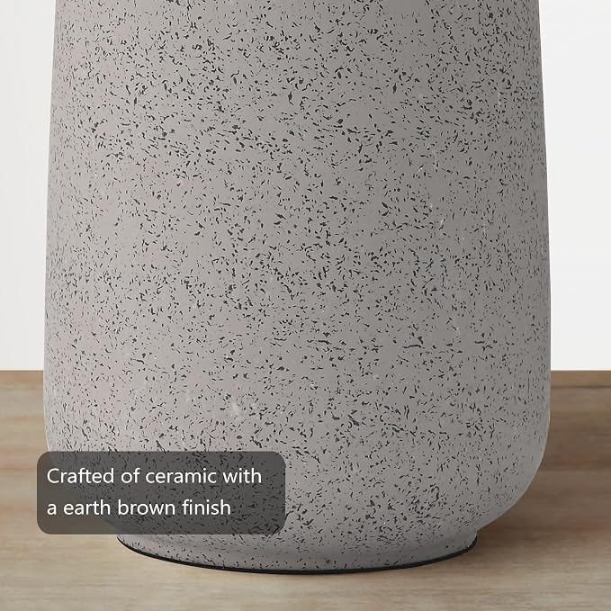 BrightWe Earth Brown Ceramic Table Lamp Set of 2 Tall 22in Lamps for Living Room End Table Bedroom Farmhouse Rustic Lamp Set Bedside Nightstand Lamps Set of Two Side Table Lamps, 22IN