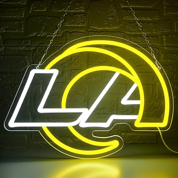 Football Neon Sign for Wall Decor Football Team Dimmable Led Neon Light for Man Cave Birthday Gifts for Rugby Fans Yellow Light Up Sign for Bedroom Party Club Bar Dorm Decoration Size16.1*11.8In(ZYLD267)