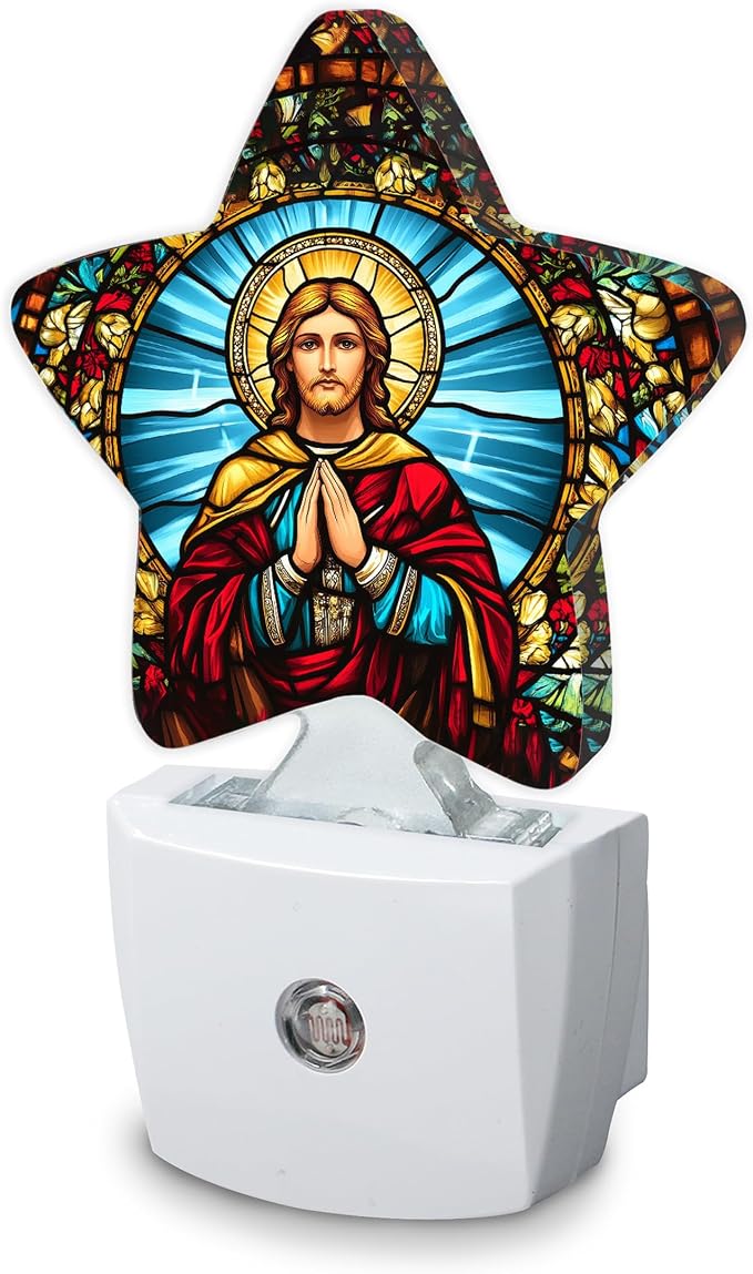 Jesus Christ Night Light,Plug Into Wall Decor Nightlights for Bedroom,Bathroom,Hallway,Stairway,Kitchen,with Dusk to Dawn Light Auto Sensors Led Night Lights Room Gifts
