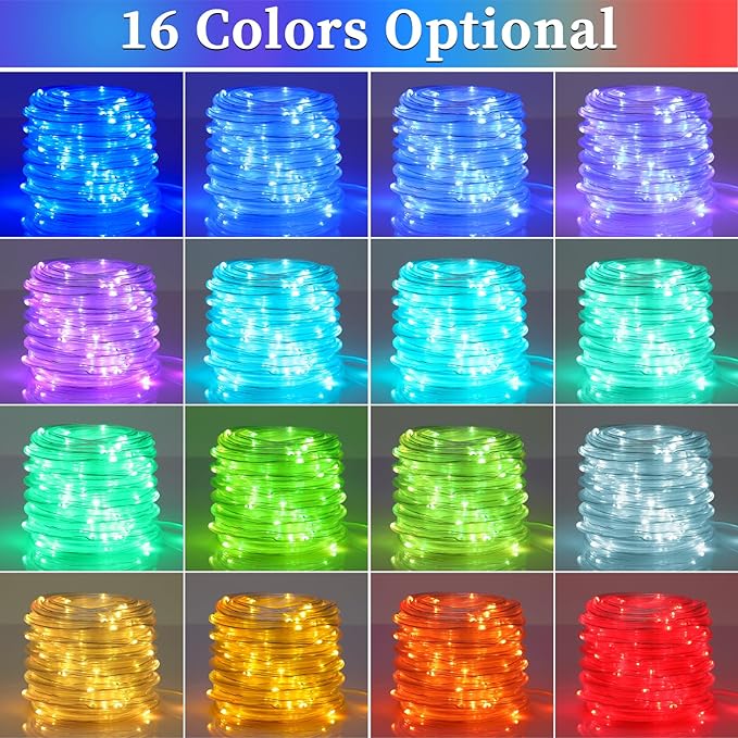 ANJAYLIA 105FT 320 LED Color Changing Rope Lights with Plug and Remote | Led Outdoor Waterproof Rope Light with Color Option, 7 Modes, Timer, Memory, Remote for Bedroom, Deck, and Holiday Decor
