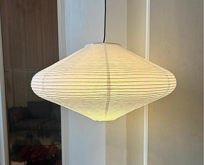19.69" Pendant Paper Lantern Lamps, (50cm) Rice Hanging Light Shades,Minimalist Ceiling Large White Rice Paper Lamp Shade,Ceiling Chinese Lanterns,Japanese Decor