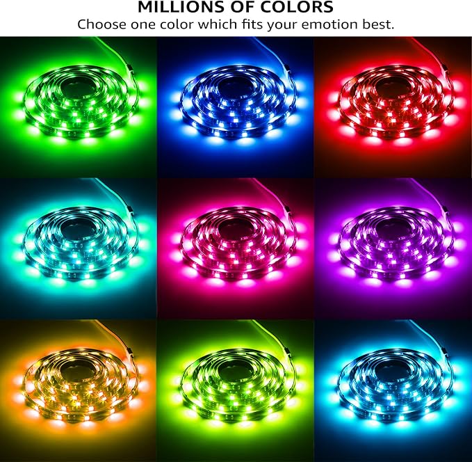 TORCHSTAR LED Smart TV Backlight Kit Multi-Color, Compatible with Alexa, App Control, 4pcs of Waterproof Strip Lights, Flexible Strips for Home Theater, Monitor, Screen