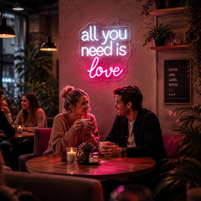 Neon Sign, Neon Signs for Wall Decor LED Signs Neon Light | All You Need is Love Neon Sign, Wedding Party Backdrop Wall Decor, Valentine's Day, Business, Home Decor, Gift, USB Powered