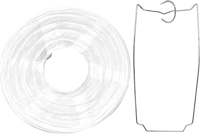 Mudra Crafts White Paper Lanterns Wedding Party Decorations - Mixed 10 Round Hanging Ceiling Lanterns, 10 Pack, Decorative Lamp Shades