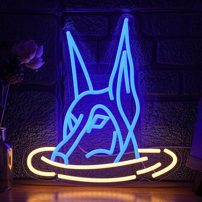 Doberman Dog Neon Sign for Wall Decor Usb Powered Doberman Swimming Led Light Sign Cool Neon Dog Light for Cafe Pet Shop Bar Birthday Party