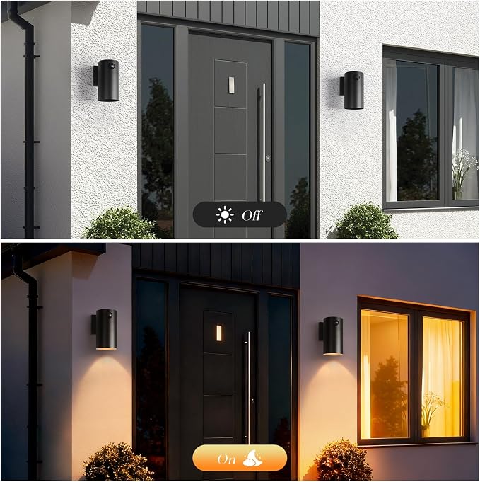 QQCherry LED Modern Outdoor Wall Light, Motion Sensor Outdoor Lights, Aluminum Outdoor Porch Sconce for House, Patio, Garage, Doorway & Entryway - Stylish Waterproof Exterior Lighting for Outside