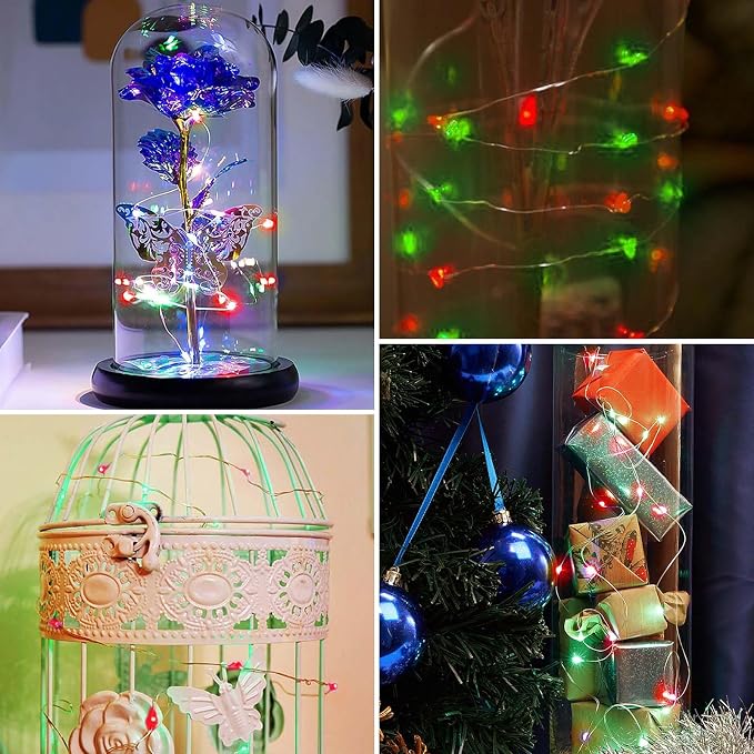 3 Pack Christmas Fairy Lights Battery Operated with Remote Red and Green | Each 80LED 26FT, 8 Modes, Timer, Waterproof & Cuttable Wire, Christmas String Lights Twinkle for Holiday Party Room DIY Decor